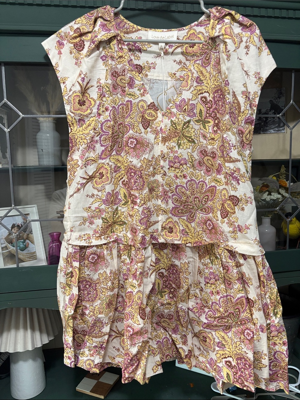 Love The Label Paisley Tiered Dress - Cream, Pink, Mustard
